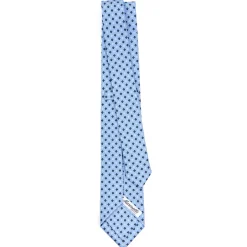 CRAVATTA SARTORIALE 7 CM IN SETA AZZURROMicrofantasia fiore