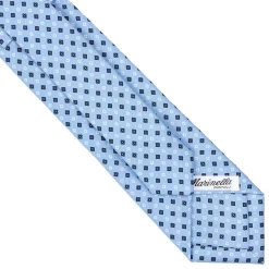 CRAVATTA SARTORIALE 7 CM IN SETA AZZURROMicrofantasia fiore