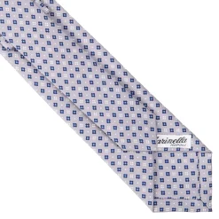 CRAVATTA SARTORIALE 7 CM IN SETA GRIGIO CHIARO Microfantasia fiore