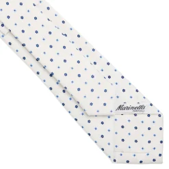 CRAVATTA SARTORIALE 7 CM IN SETA BIANCA Microfantasia fiore