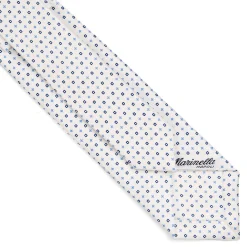 CRAVATTA SARTORIALE 7 CM IN SETA BIANCA Microfantasia fiore
