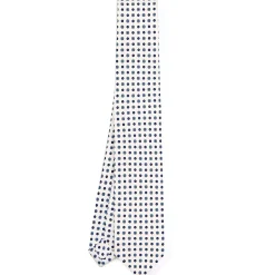 CRAVATTA SARTORIALE 7 CM IN SETA BIANCA Microfantasia fiore