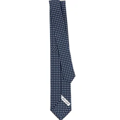 CRAVATTA SARTORIALE 7 CM IN SETA BLU SCURO Microfantasia fiore
