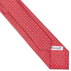 CRAVATTA SARTORIALE 7 CM IN SETA ROSSA Microfantasia fiore