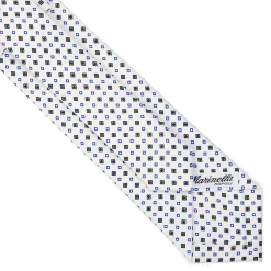 CRAVATTA SARTORIALE 7 CM IN SETA BIANCA Microfantasia fiore