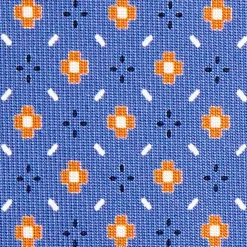 CRAVATTA SARTORIALE 7 CM IN SETA AZZURRO POLVERE Microfantasia fiore