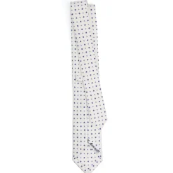 CRAVATTA SARTORIALE 7 CM IN SETA BIANCA Microfantasia fiore