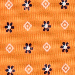 CRAVATTA SARTORIALE 7 CM IN SETA ARANCIONE Microfantasia fiore