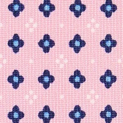 CRAVATTA SARTORIALE 7 CM IN SETA ROSA Microfantasia fiore