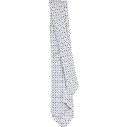 CRAVATTA SARTORIALE 7 CM IN SETA BIANCA Microfantasia fiore