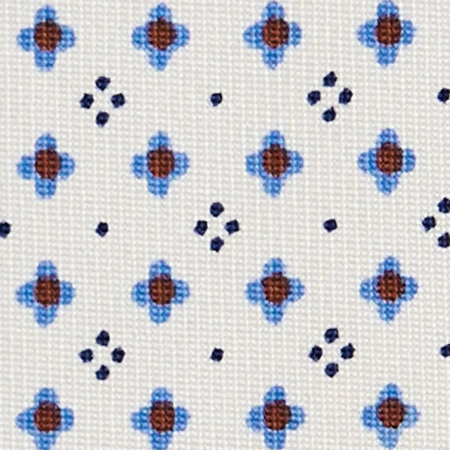 CRAVATTA SARTORIALE 7 CM IN SETA BIANCA Microfantasia fiore