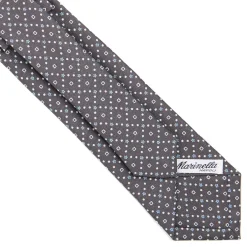 CRAVATTA SARTORIALE 7 CM IN SETA GRIGIO SCURO Microfantasia fiore