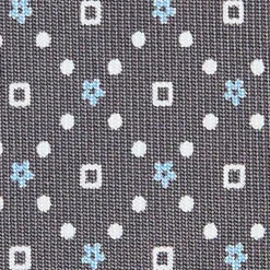 CRAVATTA SARTORIALE 7 CM IN SETA GRIGIO SCURO Microfantasia fiore