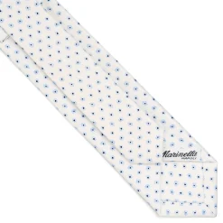 CRAVATTA SARTORIALE 7 CM IN SETA BIANCA Microfantasia fiore