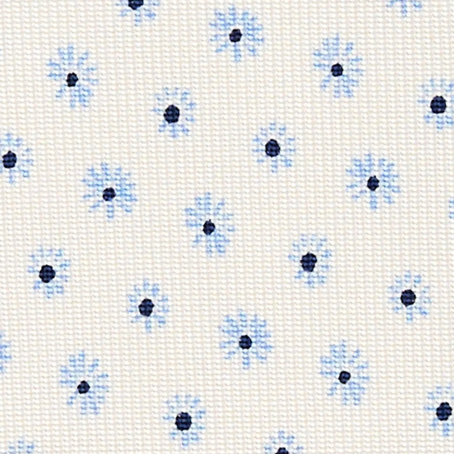CRAVATTA SARTORIALE 7 CM IN SETA BIANCA Microfantasia fiore