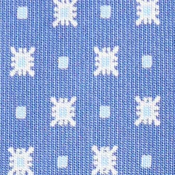 CRAVATTA SARTORIALE 7 CM IN SETA AZZURRO POLVERE Microfantasia fiore