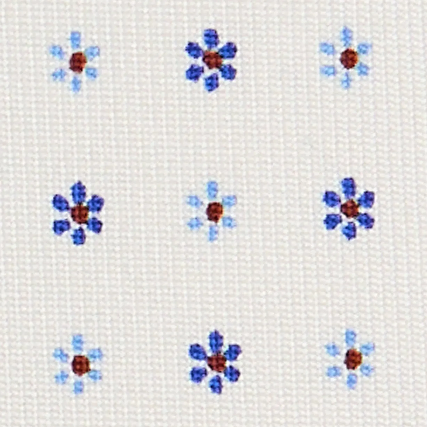 CRAVATTA SARTORIALE EXTRA LONG IN SETA BIANCA Microfantasia fiore