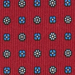 CRAVATTA SARTORIALE EXTRA LONG IN SETA BORDEAUX Microfantasia fiore