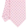 CRAVATTA SARTORIALE EXTRA LONG IN SETA ROSA Microfantasia fiore
