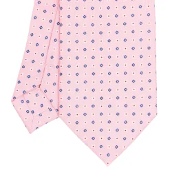 CRAVATTA SARTORIALE EXTRA LONG IN SETA ROSA Microfantasia fiore