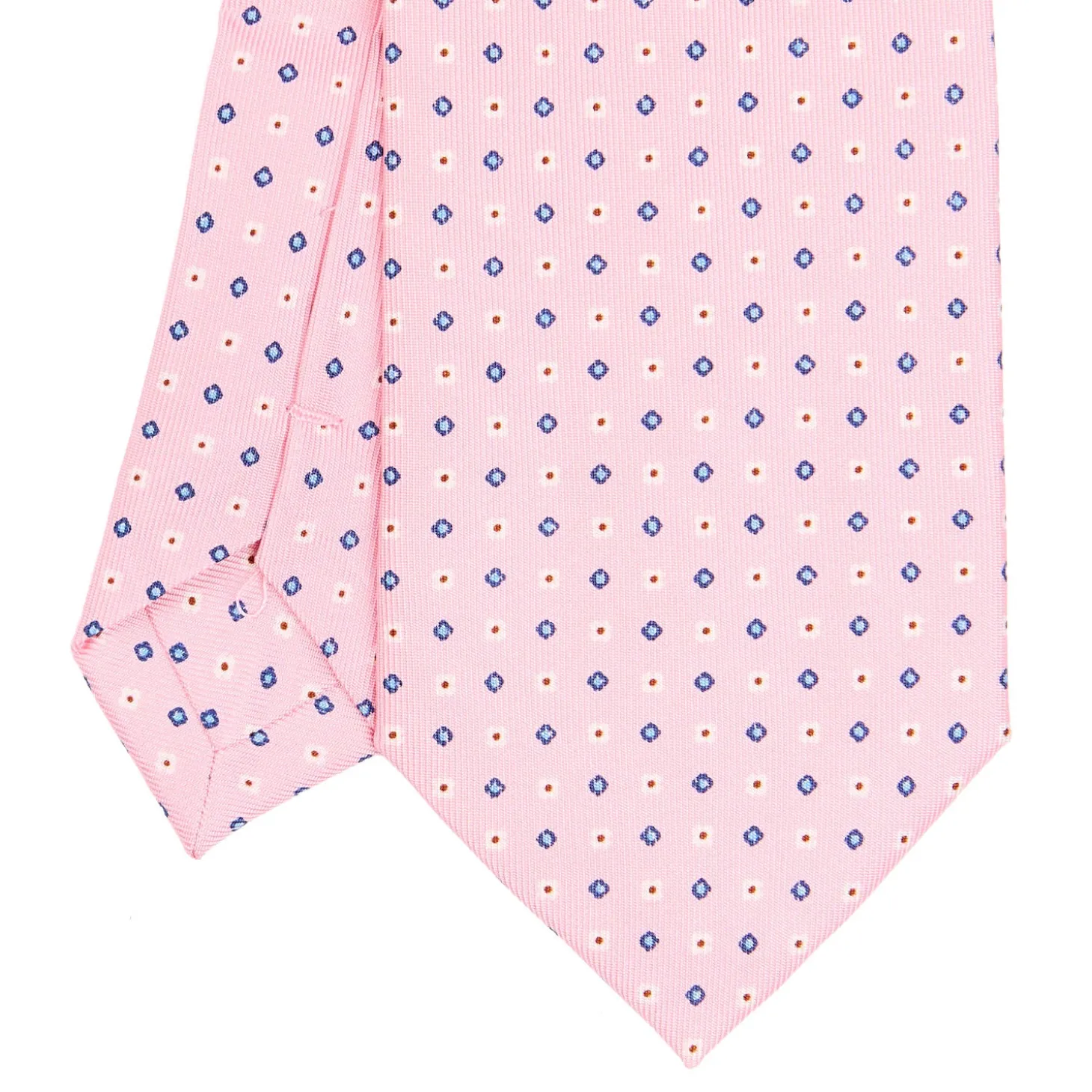 CRAVATTA SARTORIALE EXTRA LONG IN SETA ROSA Microfantasia fiore
