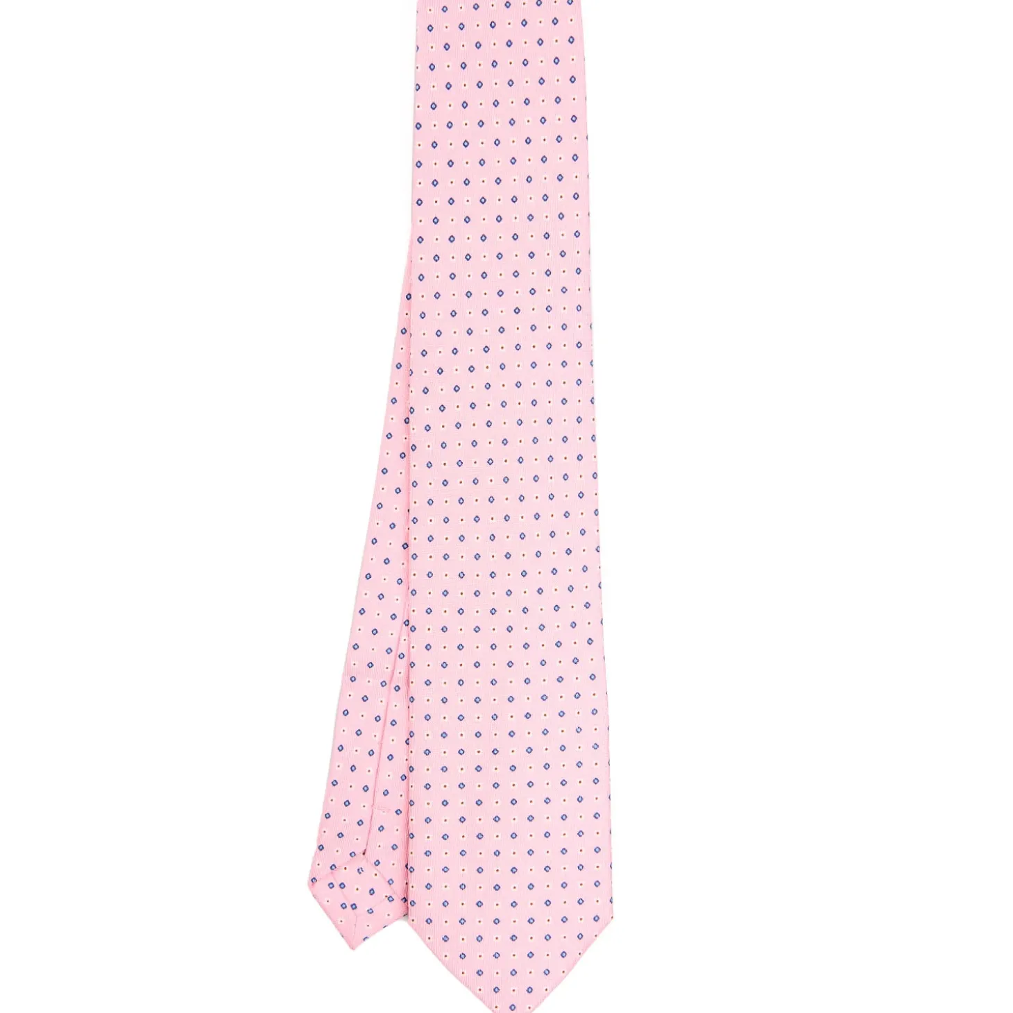 CRAVATTA SARTORIALE EXTRA LONG IN SETA ROSA Microfantasia fiore