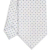 CRAVATTA SARTORIALE EXTRA LONG IN SETA BIANCA Microfantasia fiore