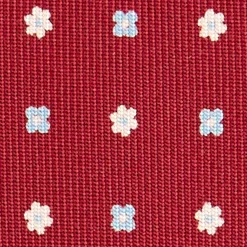 CRAVATTA SARTORIALE EXTRA LONG IN SETA BORDEAUX Microfantasia fiore