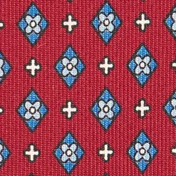 CRAVATTA SARTORIALE EXTRA LONG IN SETA BORDEAUX Microfantasia fiore
