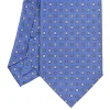 CRAVATTA SARTORIALE EXTRA LONG IN SETA AZZURRO POLVERE Microfantasia fiore