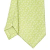 CRAVATTA SARTORIALE EXTRA LONG IN SETA VERDE CHIARO Microfantasia fiore