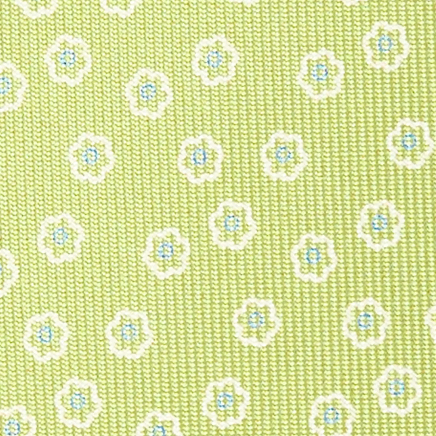 CRAVATTA SARTORIALE EXTRA LONG IN SETA VERDE CHIARO Microfantasia fiore