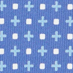 CRAVATTA SARTORIALE EXTRA LONG IN SETA AZZURRO POLVERE Microfantasia fiore