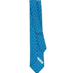 CRAVATTA SARTORIALE EXTRA LONG IN SETA BLU MEDIO Microfantasia fiore