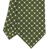 CRAVATTA SARTORIALE EXTRA LONG IN SETA VERDE OLIVA Microfantasia fiore