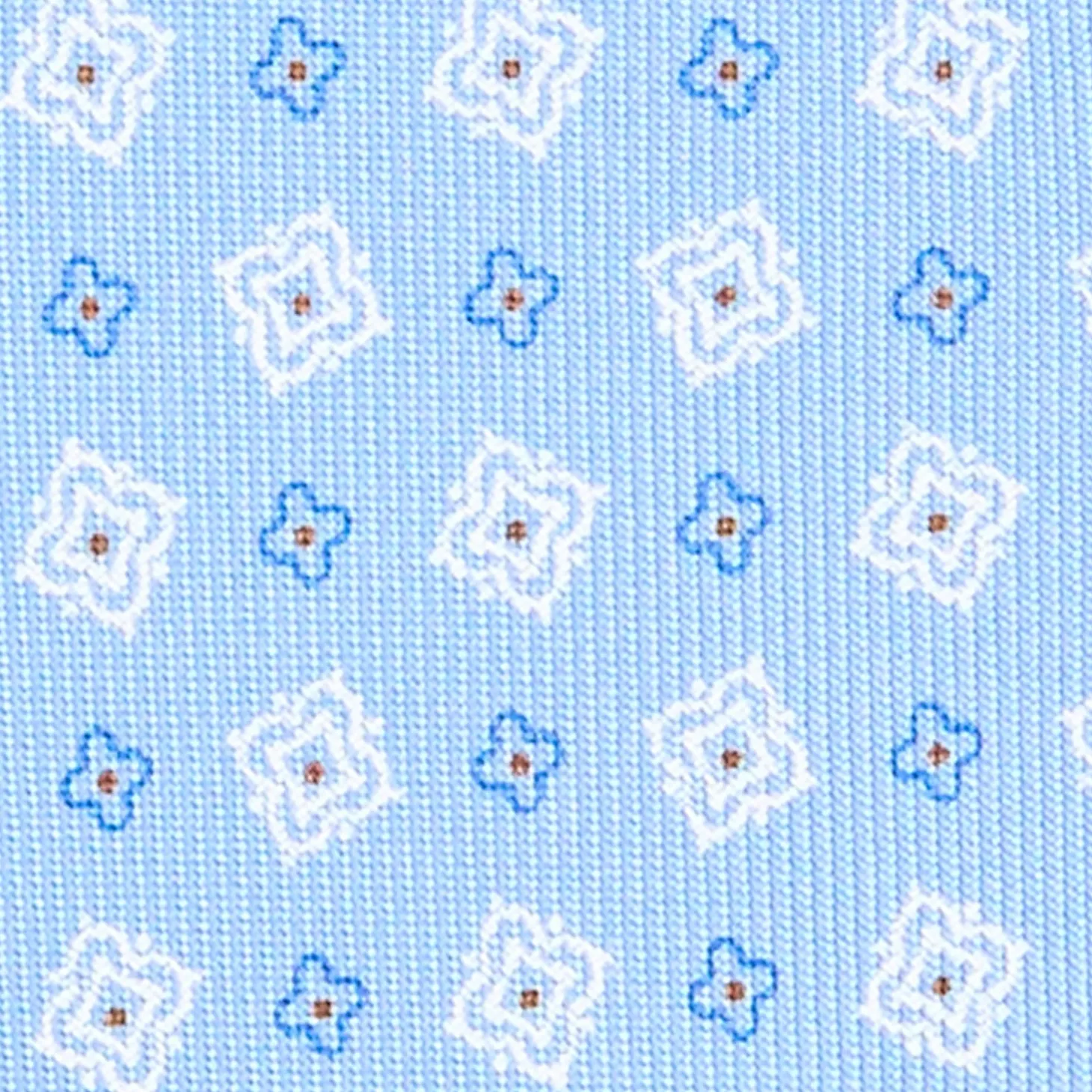 CRAVATTA SARTORIALE EXTRA LONG IN SETA AZZURRA Microfantasia fiore