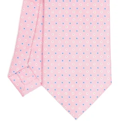 CRAVATTA SARTORIALE EXTRA LONG IN SETA ROSA Microfantasia fiore