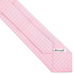 CRAVATTA SARTORIALE EXTRA LONG IN SETA ROSA Microfantasia fiore