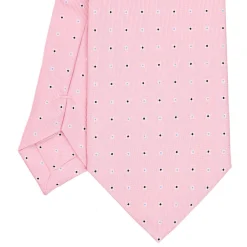 CRAVATTA SARTORIALE EXTRA LONG IN SETA ROSA Microfantasia fiore