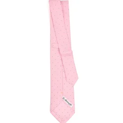 CRAVATTA SARTORIALE EXTRA LONG IN SETA ROSA Microfantasia fiore