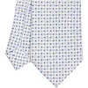 CRAVATTA SARTORIALE EXTRA LONG IN SETA BIANCA Microfantasia fiore