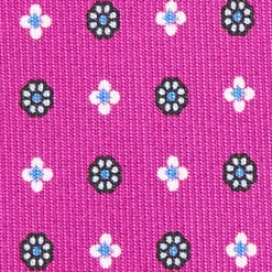 CRAVATTA SARTORIALE EXTRA LONG IN SETA FUCSIA Microfantasia fiore