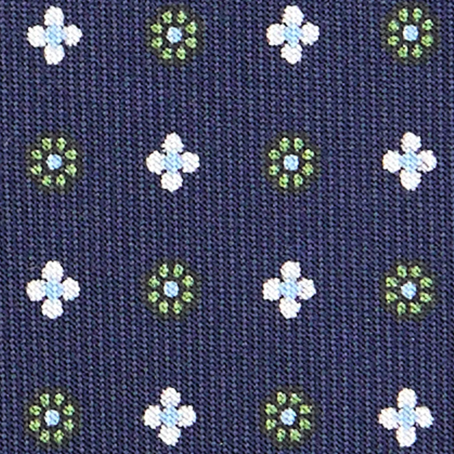 CRAVATTA SARTORIALE EXTRA LONG IN SETA BLU SCURO Microfantasia fiore