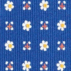 CRAVATTA SARTORIALE EXTRA LONG IN SETA BLUMicrofantasia fiore