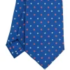 CRAVATTA SARTORIALE EXTRA LONG IN SETA BLUMicrofantasia fiore