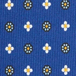 CRAVATTA SARTORIALE EXTRA LONG IN SETA BLUMicrofantasia fiore