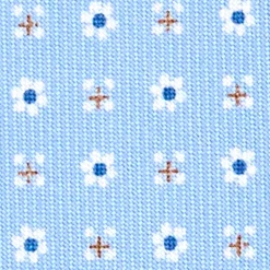 CRAVATTA SARTORIALE EXTRA LONG IN SETA AZZURRA Microfantasia fiore