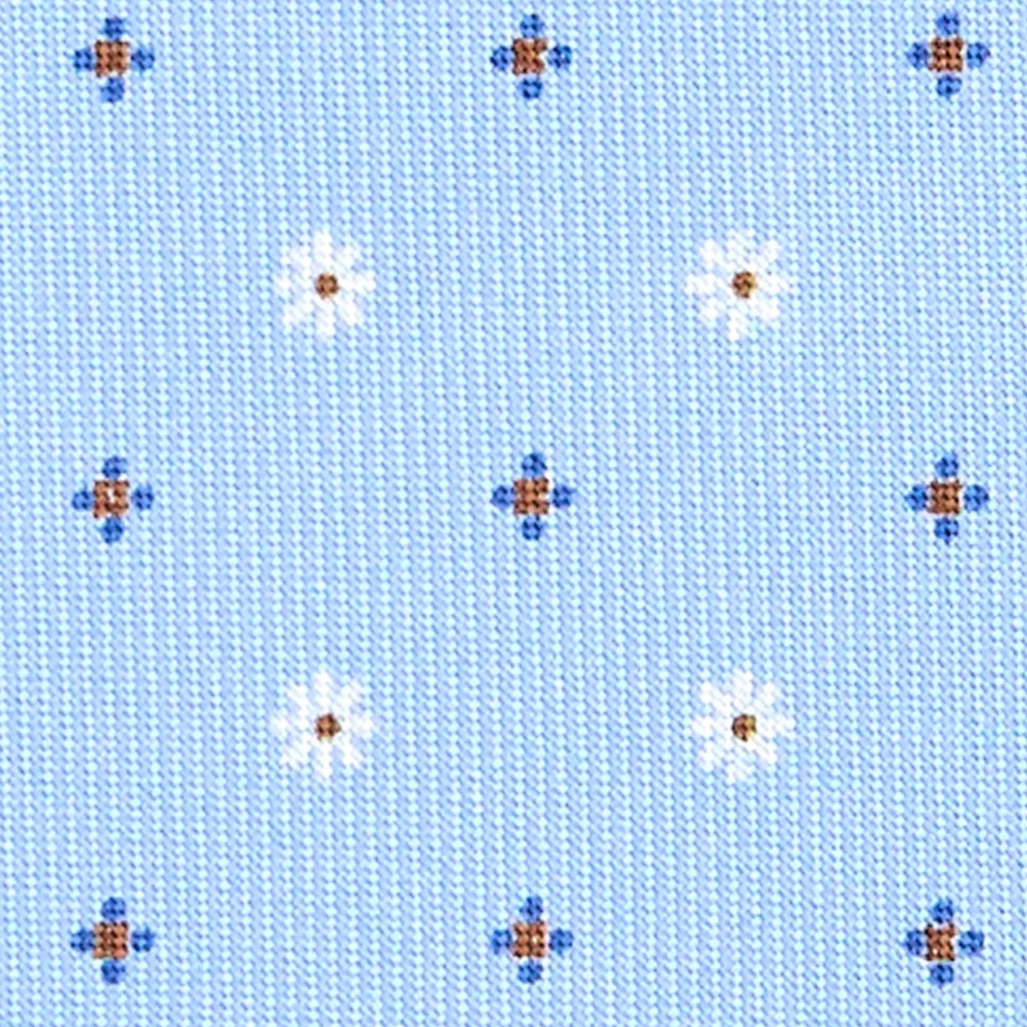 CRAVATTA SARTORIALE EXTRA LONG IN SETA AZZURRA Microfantasia fiore