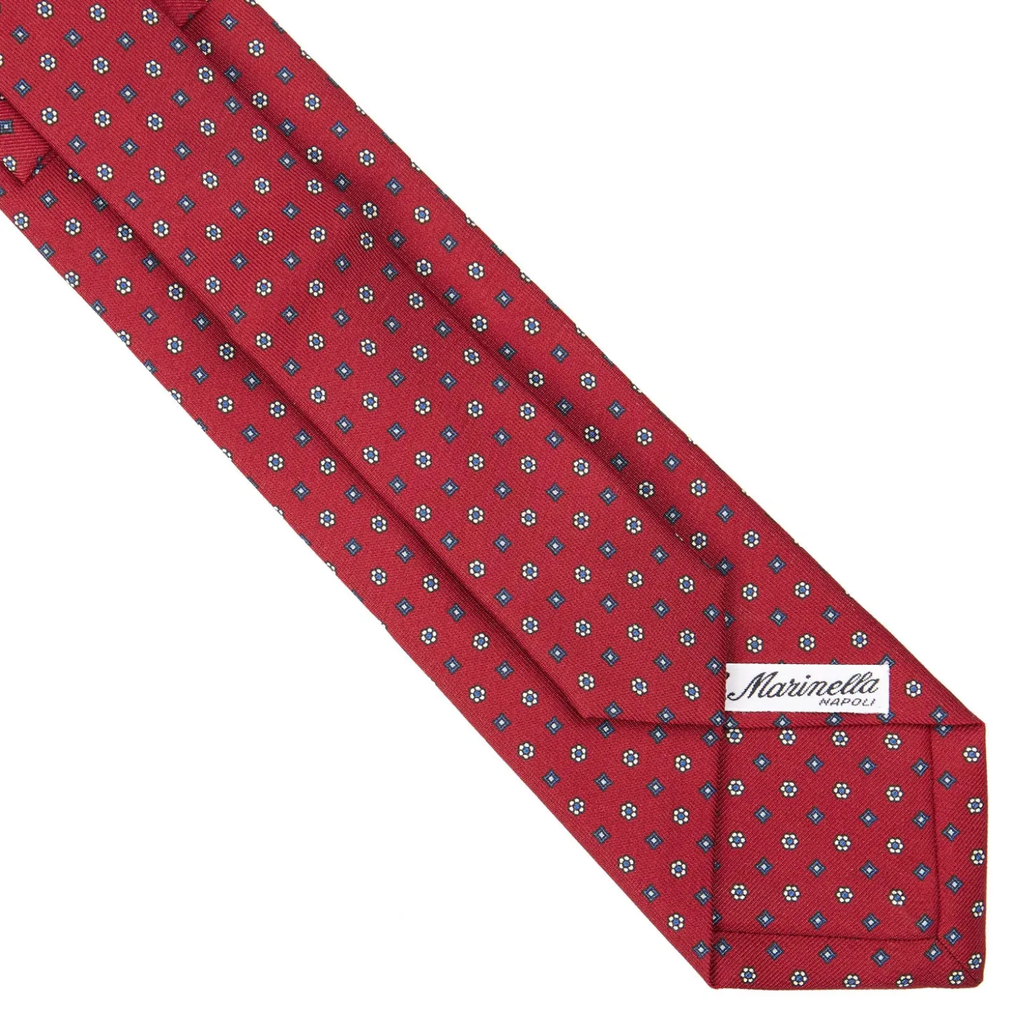 CRAVATTA SARTORIALE EXTRA LONG IN SETA BORDEAUX Microfantasia fiore