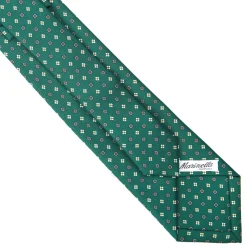 CRAVATTA SARTORIALE EXTRA LONG IN SETA VERDE SCURO Microfantasia fiore
